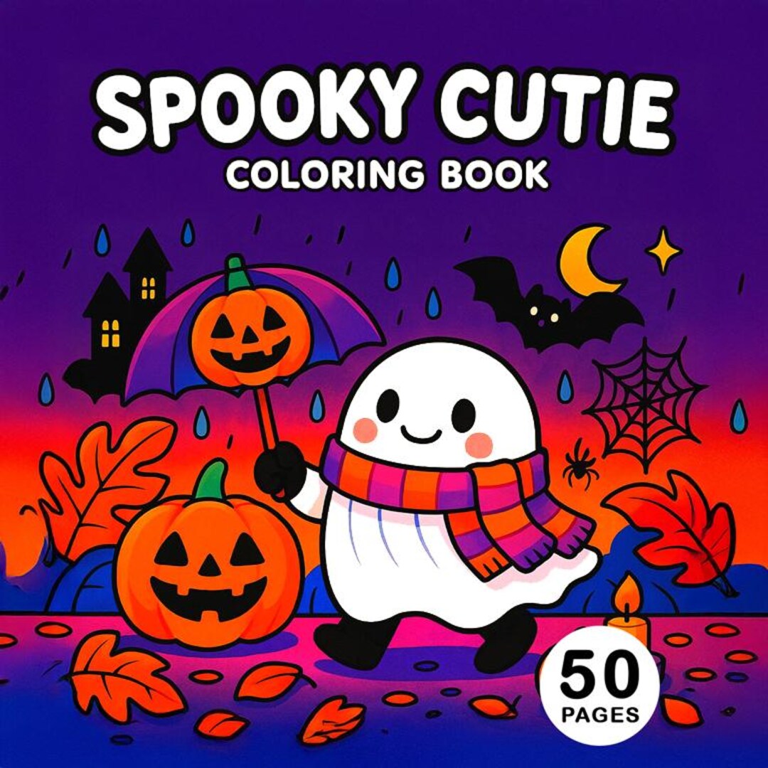 Cozy Spooky Coloring Book Cute Halloween Ghost and Pumpkin Pages for ...