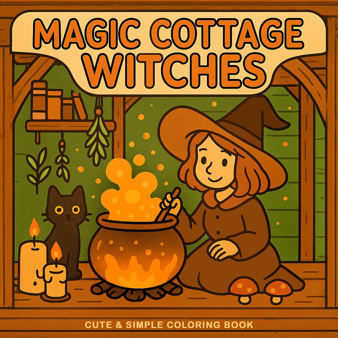 Cozy Halloween Coloring Book Cute Spooky Coloring Pages for Kids Teens ...