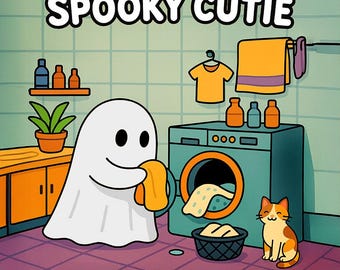 Halloween Coloring Pages Cozy Spooky Cute Ghost Printable Coloring Book Digital Download Kawaii Creepy Cozy
