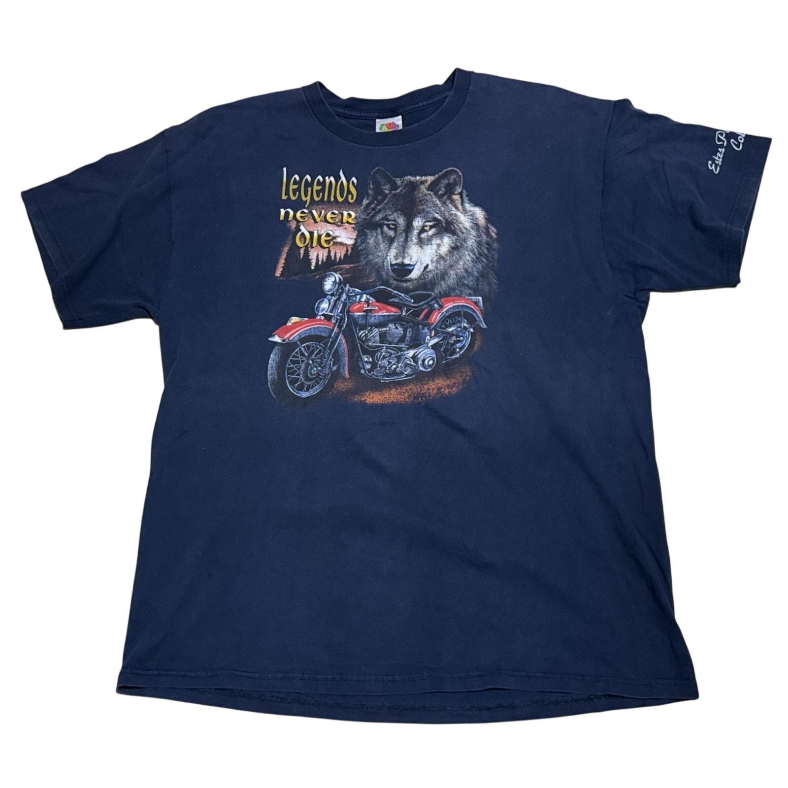 HARLEY DAVIDSON wolf ハーレー　00s XL 00'S Harley-Davidson Wolf Pattern Motorcycle Bike T-shirt