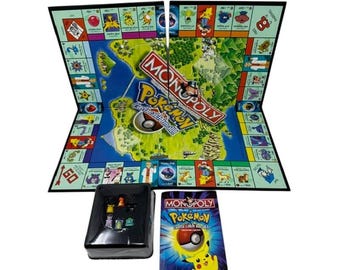 Vtg Pokemon Monopoly Collector's Edition Replace Board & Player Figurines