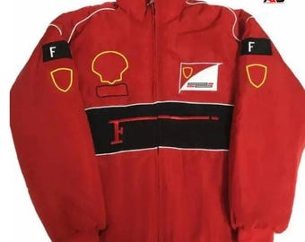 Chaqueta vintage de Red Bull Racing F1 con logotipos bordados y bomber vintage de automovilismo.