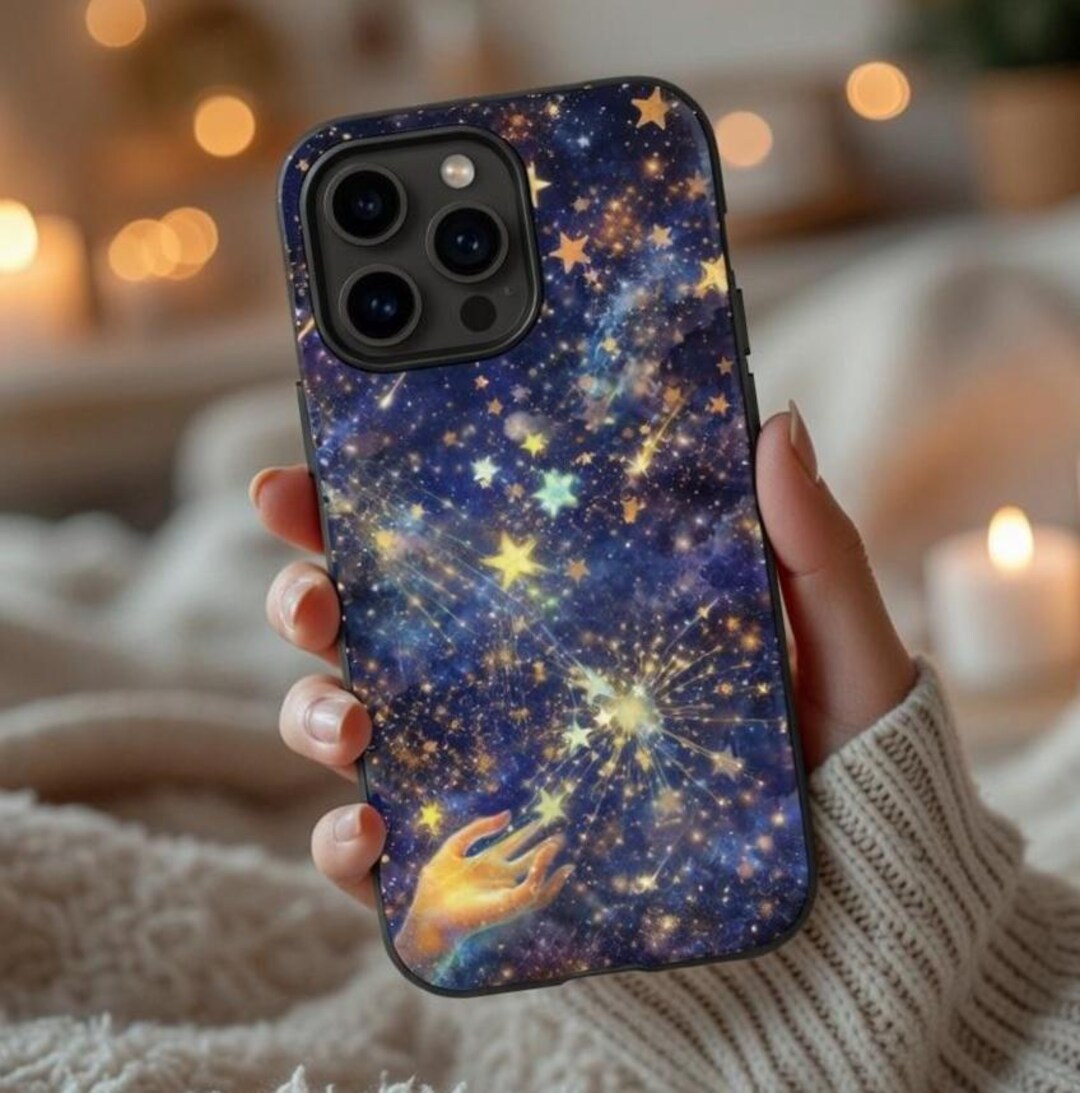 Celestial Star Galaxy Hand Phone Case Cosmic Night Sky Aesthetic ...