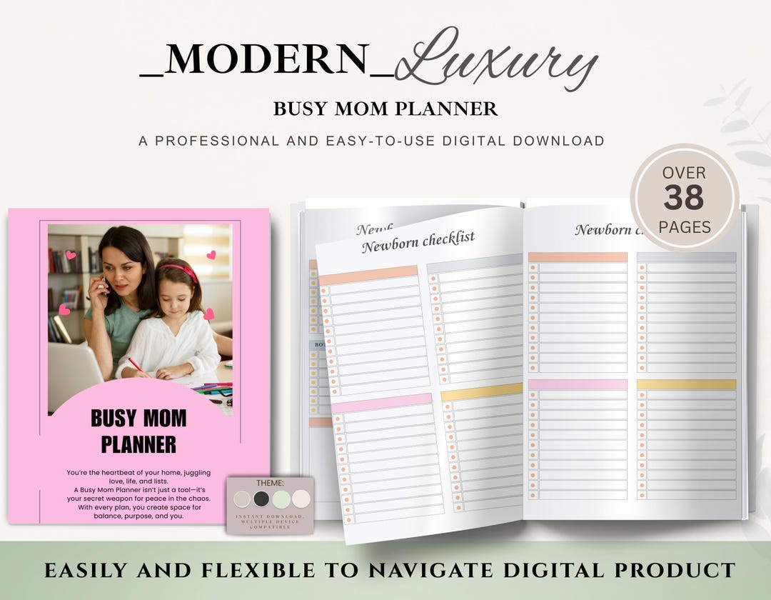 Busy Mom Planner | Daily & Weekly Organizer | Family Schedule and Chore ...