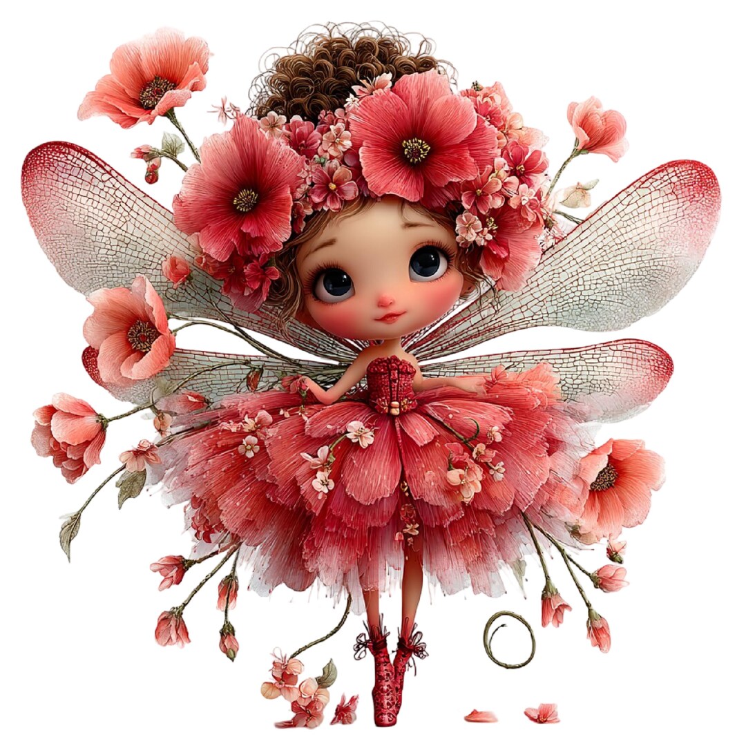 26 PNG Whimsical Spring Fairy Clipart Full Pack, Cute Watercolor Flower ...