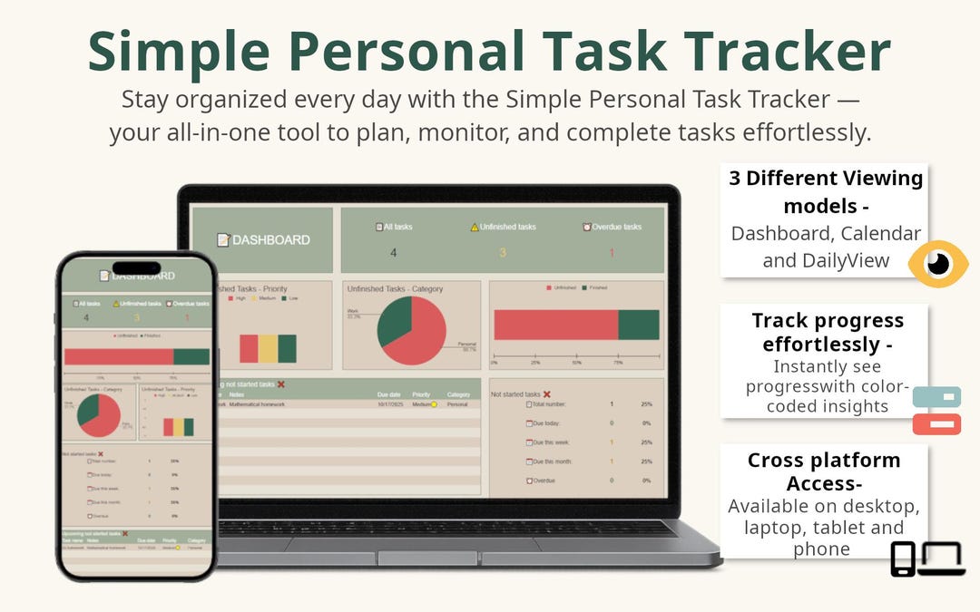 Simple Personal Task Tracker - Etsy