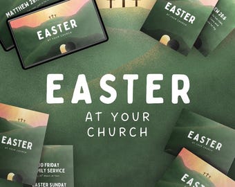 Church Easter Canva Template Pack - the Cross and the Empty Tomb