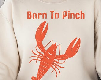 Sudadera de cuello redondo con langosta: diseño para amantes de los mariscos.