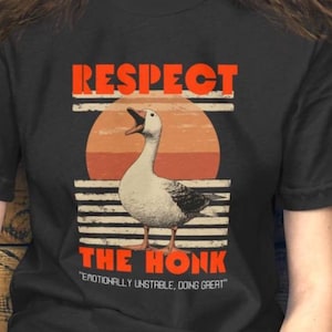 Retro Goose T-Shirt: Funny Honk Sarcastic Bird Meme Tee