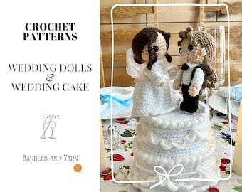 Amigurumi Wedding Cake & Bride and Groom Dolls Crochet Pattern (PDF)