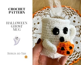 Ghost Mug Halloween Crochet Pattern – Spooky Amigurumi (PDF)