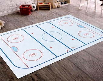 Eishockey - Rink Rug: Kinder Sport Spielzimmer Teppich