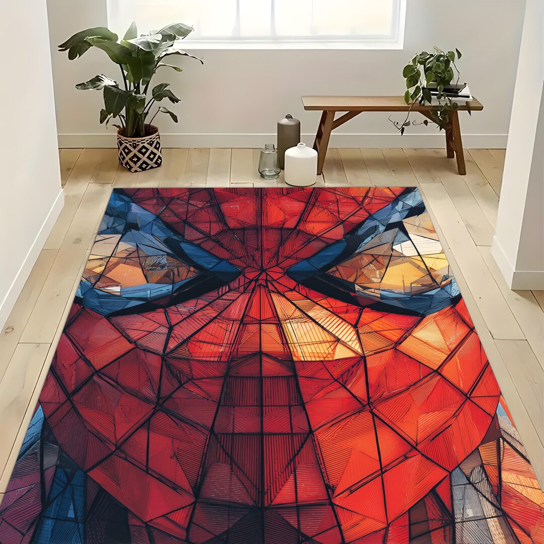 Spider Man Rug,superhero Rug, Hero Face Rug, Gamer Room Rug, Colorful ...