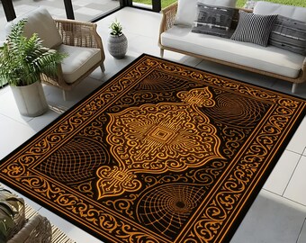 Futuristic Mainboard Area Rug: Computer Engineer Gift, Sci-Fi Cyber Decor