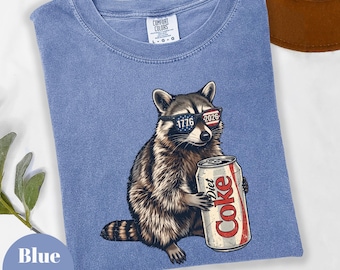 Camiseta de Coca-Cola Light con mapache 1776-2026, sudadera patriótica del 250 aniversario de EE. UU., 4 de julio