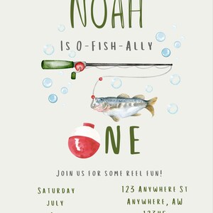 O-Fish-Ally One birthday invitation
