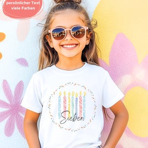 Geburtstagsshirt 7 Jahre – T-Shirt oder Pullover oder Hoodie personalisiert – Name und Zahl – Geschenk zum Kindergeburtstag - Konfetti Ring