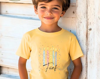 Geburtstagsshirt Kinder 3 4 5 6 7 Konfetti Design personalisiert Name & Zahl – Geschenk Mädchen Junge – Langarm Shirt – Pullover Geburtstag