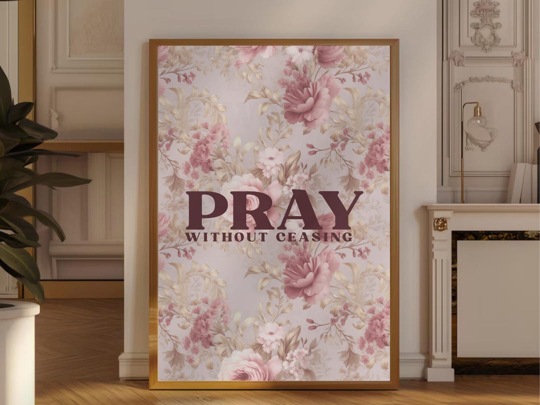 PRAY Wall Art - Minimalist Vintage Christian Typography Poster ...