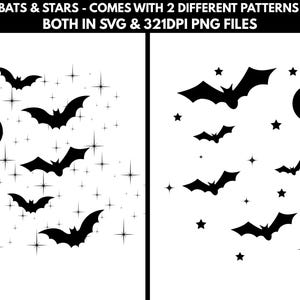 Bats and Stars Halloween SVG: Cut Files for Cricut (Digital Download
