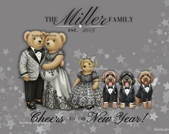 Custom RL Bear New Years Family Print: Pet portrait (Digital Download)