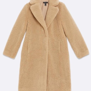 Elegant Beige Vintage Style Teddy Bear Coat Size M