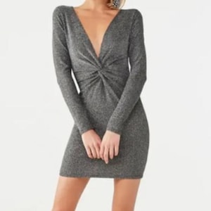 H&m Gray Women&#39;s Elegant Short Dress Size XS
