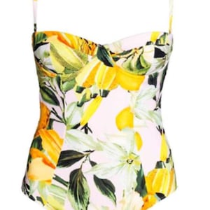 H&M Yellow Floral One-Piece Swimsuit Size XS