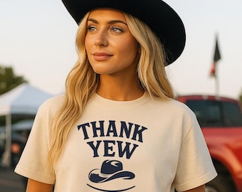 Morgan Wallen Inspired "Thank Yew" Women’s heavyweight boxy tee