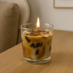 Ice Latte Scented Candle: Handmade Soy Wax Coffee Candle