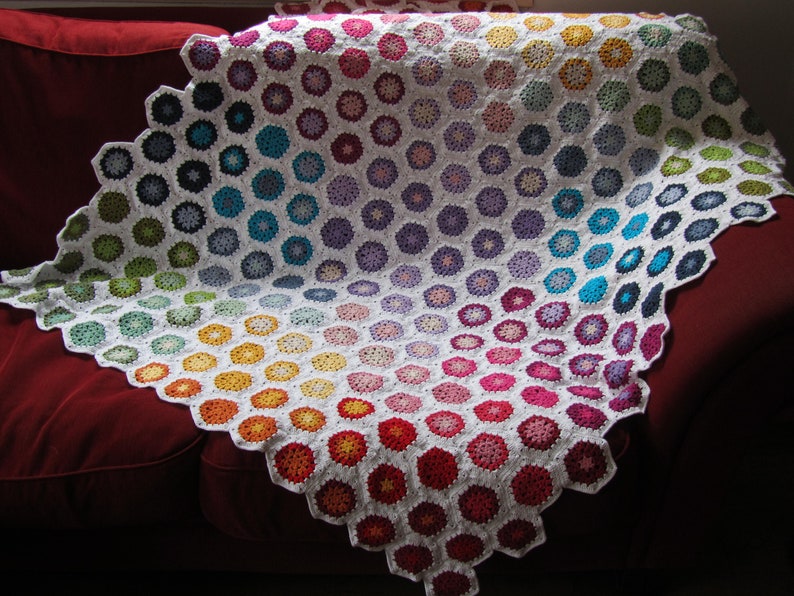 Farbkreis Hexagon Blanket PDF-Muster Bild 2