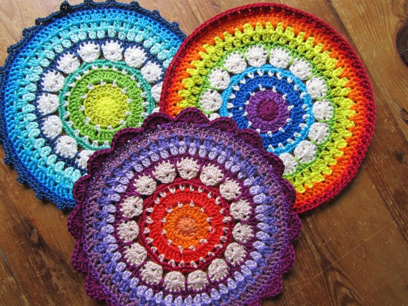 PDF Pattern Crochet Mandala/potholder Rosetta Etsy