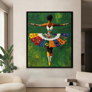 Colorful African Woman Dancing – Vibrant Ethnic Wall Art Print