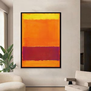 Abstract Painting in Yellow, Orange and Purple | Modern Colorful Wall Art | Contemporary Home Decor
