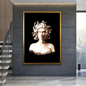 Medusa Portrait, Mythology Wall Art, Greek Goddess Canvas Print
