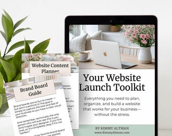 Website Launch Checklist & Planner | Brand Board Template, Canva Workbook | Small Business Website Planning Kit, Digital Download