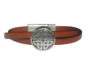 Men's or Women's Leather Bracelet - Celtic Collection