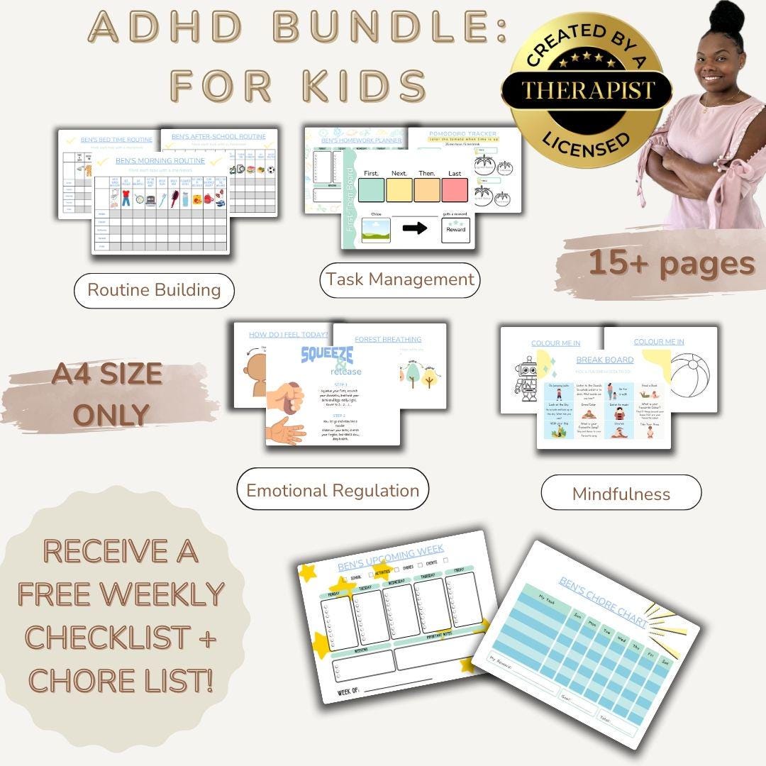 Personalised Regulation Routine ADHD Toolkit: Kids Daily Planner, School Routine Cards, Digital ...