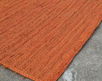 Vloerkleed natuurlijk jute, boho-huisdecoratie, aangepast formaat