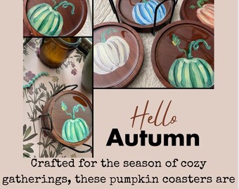 posavasos de calabaza pintados a mano