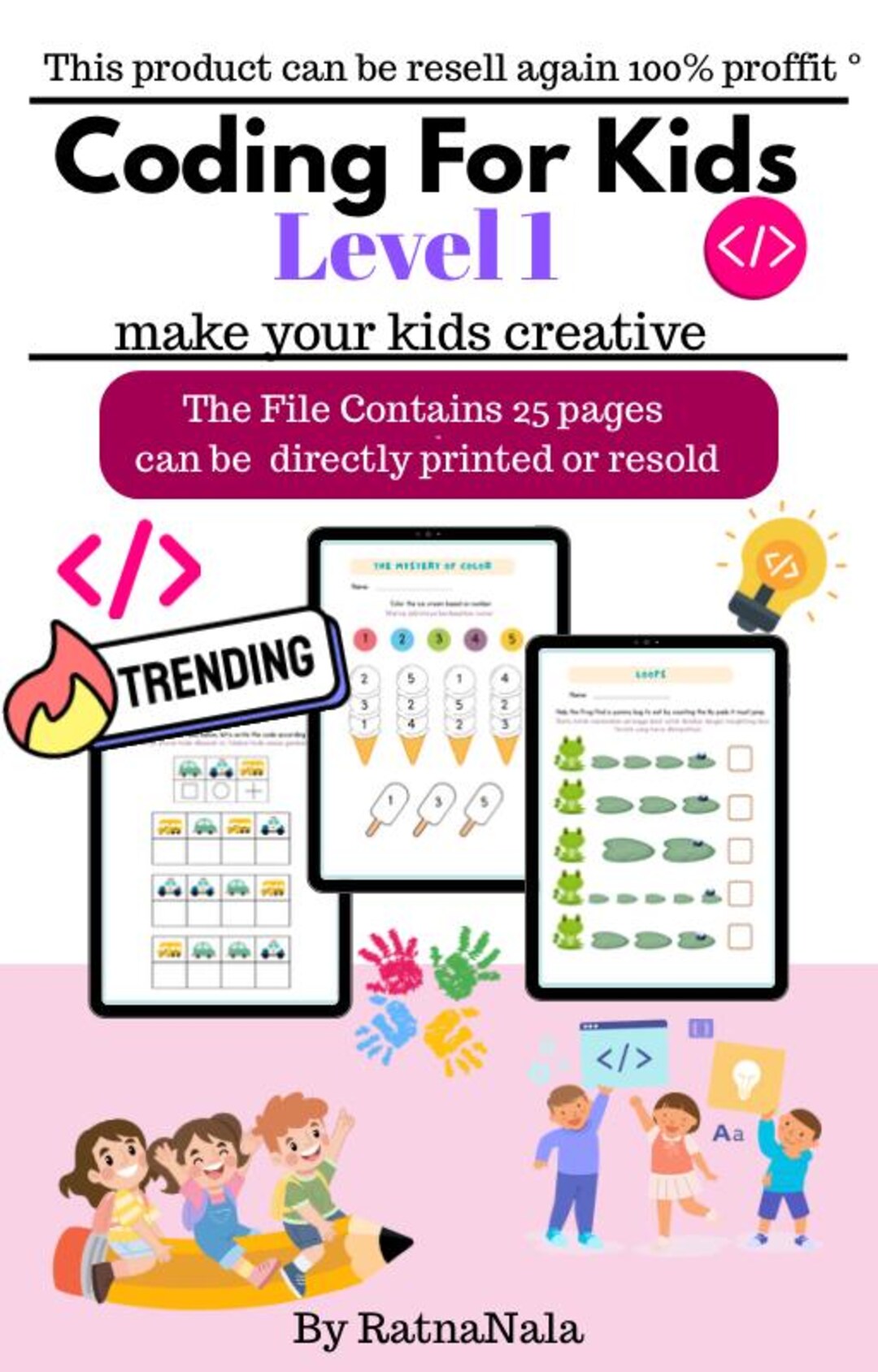 Preschool Worksheet Coding for Kids Level 1 (3-5 Years) - Etsy