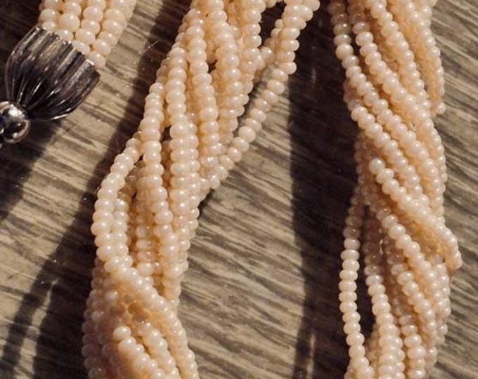 Vintage Seed Pearl Art Deco Style Twisted Torsade  Necklace