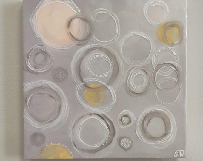 Contemporary Art: "Mauve Circles" - READ Description Regarding Shipping