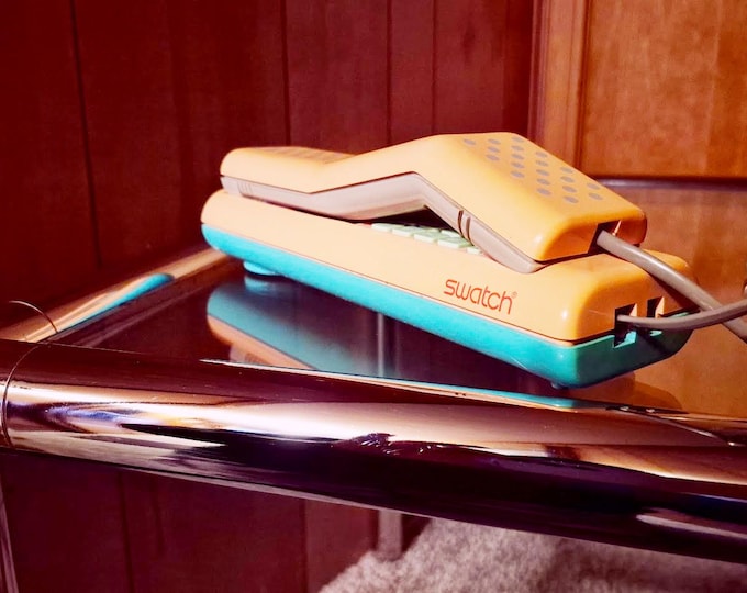 1987 First Model Swatch Twin Phone Memphis Postmodern Style -- Candy Colors