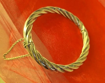 Sterling Silver Twisted Rope Bangle Bracelet – Vintage Hinged CI Jewelry