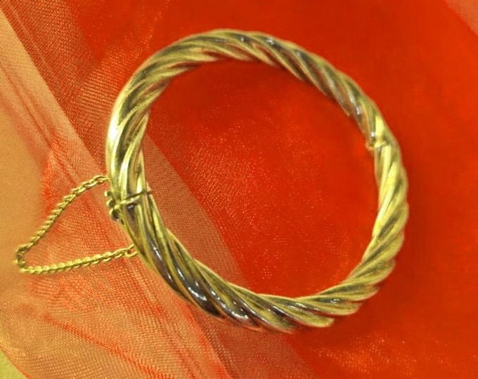 Sterling Silver Twisted Rope Bangle Bracelet – Vintage Hinged CI Jewelry