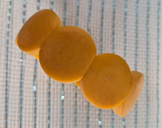 Vintage Orange Tagua Nut Elastic Stretch Bracelet