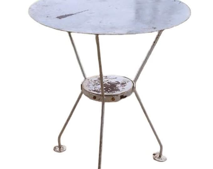 Ultra Rare Atomic Industrial 1940s Antique Metal Garden Table - Read Description Re: Shipping