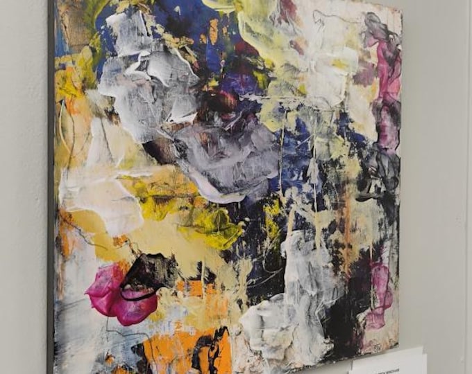 Abstract Wall Art Original Painting: "Flutter" - READ Description Regarding Shipping
