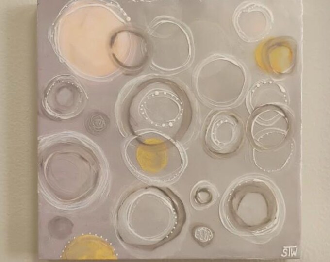 Abstract Wall Art Painting: "Mauve Circles" - READ Description Regarding Shipping